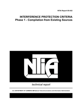 INTERFERENCE PROTECTION CRITERIA Phase 1 - Compilation from Existing Sources