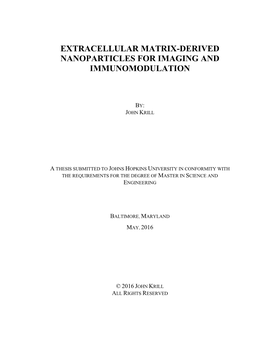 Extracellular Matrix-Derived Nanoparticles for Imaging and Immunomodulation