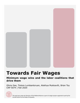 Towards Fair Wages Minimum Wage Wins and the Labor Coalitions That Drive Them