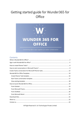 Getting Started Guide for Wunder365 for Office