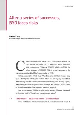 After a Series of Successes, BYD Faces Risks