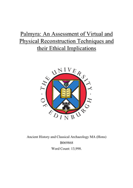 Palmyra: an Assessment of Virtual and Physical Reconstruction Techniques and Their Ethical Implications