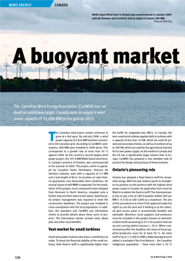 The Canadian Wind Energy Association (Canwea) Has Set Itself an Ambitious Target