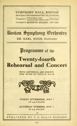 Twenty-Fourth Rehearsal and Concert