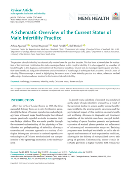 A Schematic Overview of the Current Status of Male Infertility Practice