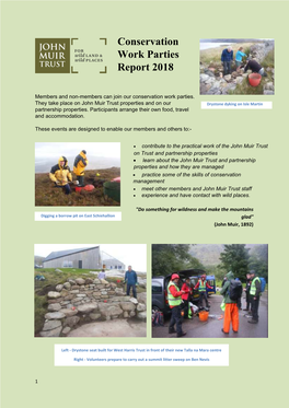 Conservation Work Parties Report 2018