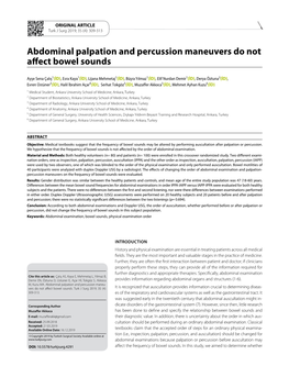 Abdominal Palpation and Percussion Maneuvers Do Not Affect Bowel Sounds