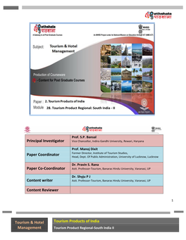 28. Tourism Product Regional: South India - II