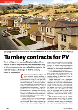 Turnkey Contracts for PV