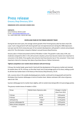 Nielsen Press Release Template