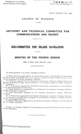 Sub-Committee for Inland Navigation