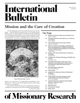 Mission and the Care of Creation