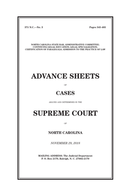 Advance Sheets Supreme Court