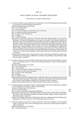 Senate History of House Concurrent Resolutions