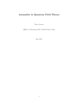 Anomalies in Quantum Field Theory