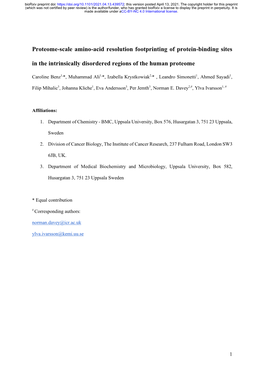 Proteome-Scale Amino-Acid Resolution Footprinting of Protein-Binding Sites