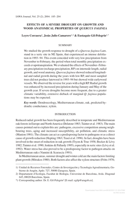 Effects of a Severe Drought on Growth and Wood Anatomical Properties of Quercus Faginea