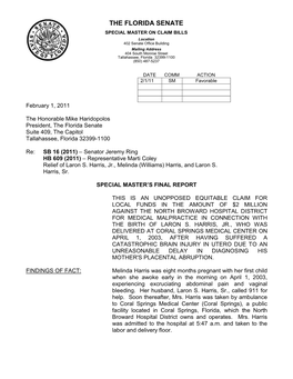 Special Master on Claim Bills 3/21/2011