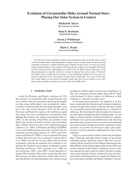 Evolution of Circumstellar Disks Around Normal Stars: Placing Our Solar System in Context