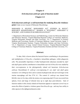 Ochrobactrum Anthropi; a Soil Bacterium for Studying Brucella Virulence Genes