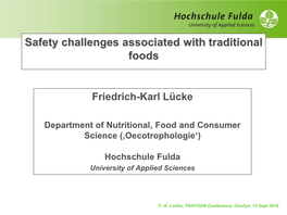 Food Safety Challenges Associated With