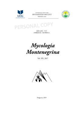 Mycologia Montenegrina Vol