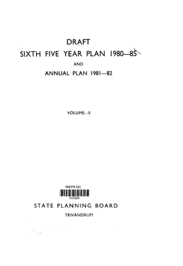 Draft Sixth Five Year Plan 1980-8^