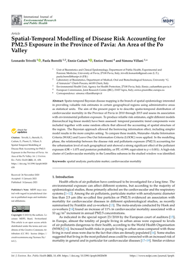 Spatial-Temporal Modelling of Disease Risk Accounting for PM2.5 Exposure in the Province of Pavia: an Area of the Po Valley