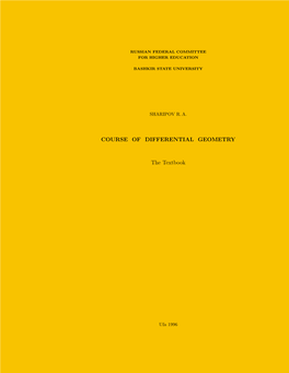 [Math.HO] 21 Dec 2004 OREO IFRNILGEOMETRY DIFFERENTIAL of COURSE USA EEA COMMITTEE FEDERAL RUSSIAN AHI TT UNIVERSITY STATE BASHKIR O IHREDUCATION HIGHER for HRPVR A