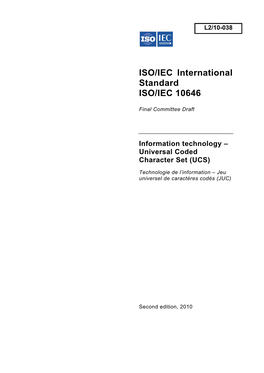 ISO/IEC International Standard ISO/IEC 10646