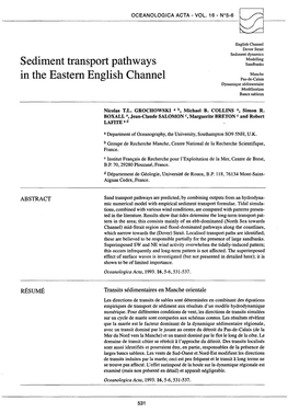 Sediment Transport Pathways in the Eastern English Channel