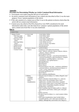 Appendix Procedure for Determining Whether an Article Contained Renal Information • Assessments Were Made Using the Full-Text of Each Article