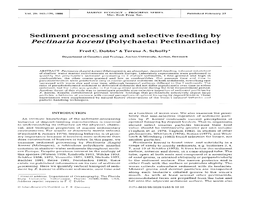 Sediment Processing and Selective Feeding by Pectinaria Koreni