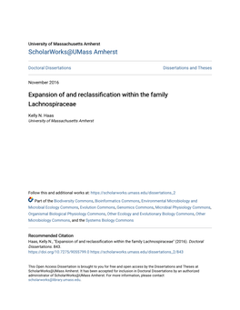 Expansion of and Reclassification Within the Family Lachnospiraceae