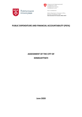 PUBLIC EXPENDITURE and FINANCIAL ACCOUNTABILITY (PEFA) ASSESSMENT of the CITY of KHMELNYTSKYI June 2020