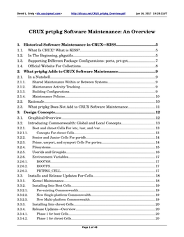 CRUX Prtpkg Software Maintenance--An Overview Jun 16, 2017 19:28:11UT