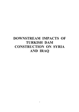 Downstream Impacts of Turkish Dam Construction on Syria and Iraq