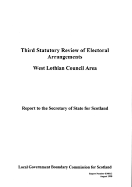 Third Statutory Review of Electoral Arrangements West Lothian Council Area