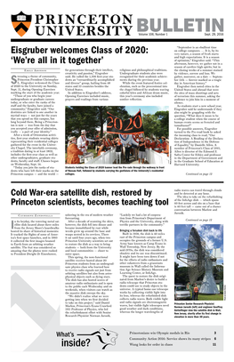 Princeton University Bulletin (© 2016 the Trustees of Princeton University) Is Published Bimonthly from October Through June to Coincide with the Academic Year