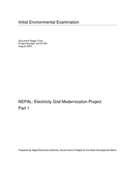 Initial Environmental Examination NEPAL: Electricity Grid