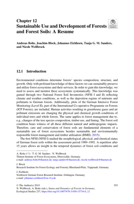 Sustainable Use and Development of Forests and Forest Soils: a Resume