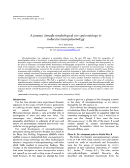 A Journey Through Morphological Micropaleontology to Molecular Micropaleontology