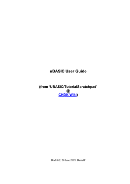 Ubasic User Guide