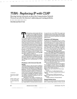 TUBA: Replacing IP with CLNP