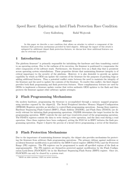 Speed Racer: Exploiting an Intel Flash Protection Race Condition