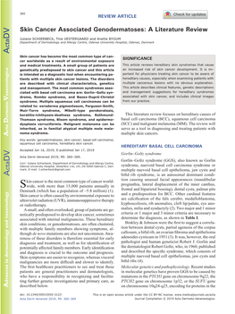 Skin Cancer Associated Genodermatoses