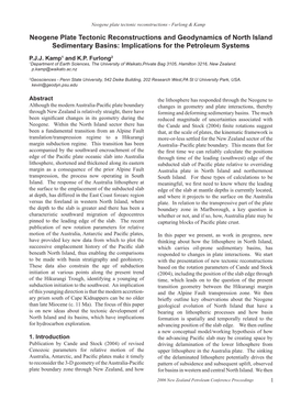 Neogene Plate Tectonic Reconstructions and Geodynamics of North Island Sedimentary Basins: Implications for the Petroleum Systems