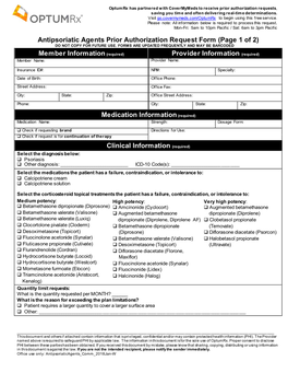 Antipsoriatic Agents Prior Authorization Request Form (Page 1 of 2) DO NOT COPY for FUTURE USE