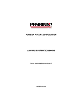 Pembina Pipeline Corporation Annual Information Form