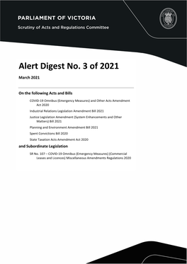 Alert Digest No. 3 of 2021